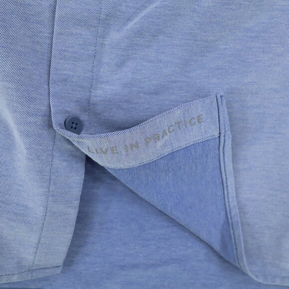 Lululemon Shirt Mens Large Blue Solid Button Up Pocket Live in Practice Stretch - Picture 3 of 7